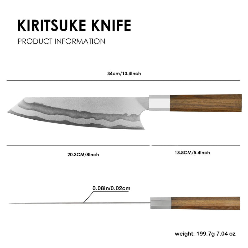 Keihatsu Japanese Gyuto Chef Knife 8 Inch Kiritsuke Knife, Professional Kitchen Ultra Sharp Vegetable Knives With Sheath & Box - Kirtsuke Knife by China Dropship