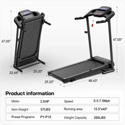 Folding Treadmill with Pulse Sensor by Action Outdoors Limited