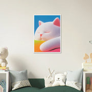 Fluffy Cat Asleep by Blank Wall Print Shop