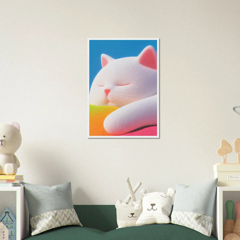 Fluffy Cat Asleep by Blank Wall Print Shop