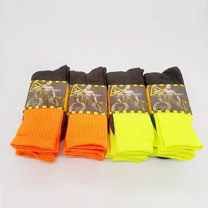 (12 Pairs) High Visible Safety Work Socks Cushioned Socks by dealonline.co.nz