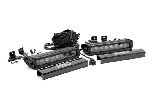 8 Inch Black Series LED Light Bar Single Row Cool White DRL Pair by Magwarehouse.com