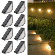 Habicare Solar LED Step Lights 8 Pack Waterproof Outdoor Deck Stair Lights Solar LED Step Lights 8 Pack Outdoor Pathway Lighting