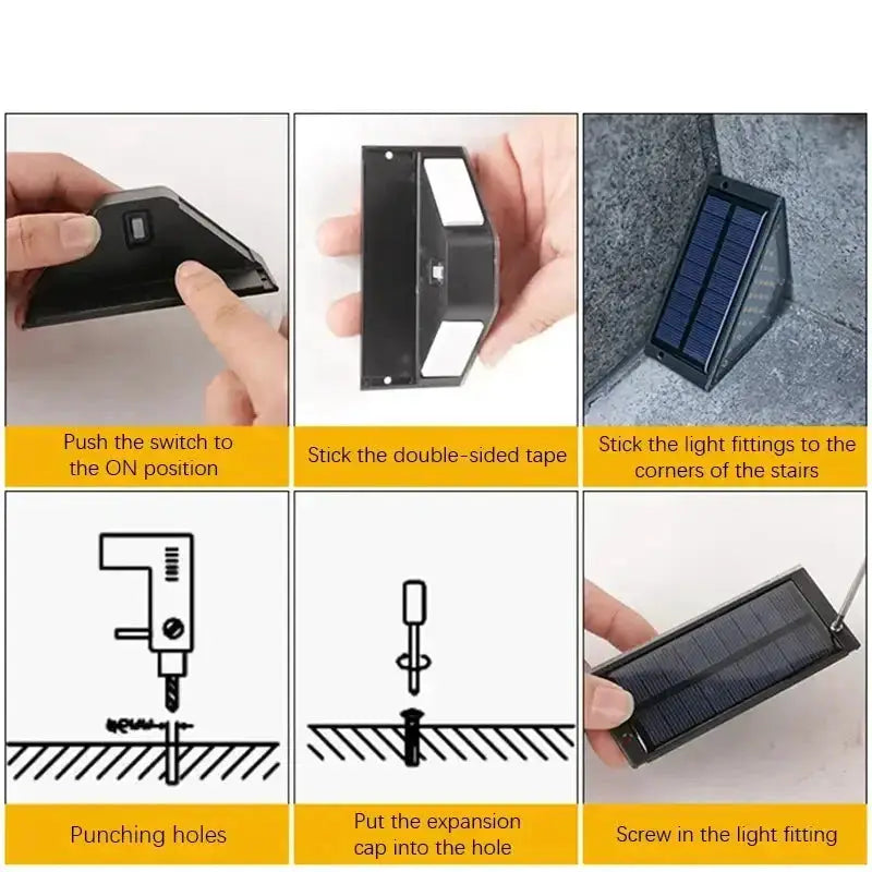 Habicare Solar LED Step Lights 8 Pack Waterproof Outdoor Deck Stair Lights Solar LED Step Lights 8 Pack Outdoor Pathway Lighting