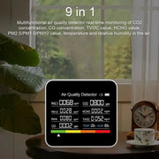 9-in-1 Air Quality Monitor with CO₂, PM & Temperature Sensors by Habicare
