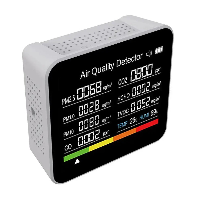 9-in-1 Air Quality Monitor with CO₂, PM & Temperature Sensors by Habicare