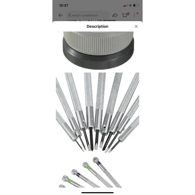 9 Piece Precision Screwdriver Set by That Watch Shop