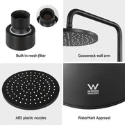 SportZone.co.nz Home & Garden > Bathroom Accessories 9'' Rain Shower Head Overhead High-pressure Swivel Black 9'' Rain Shower Head Overhead High-pressure Swivel Black