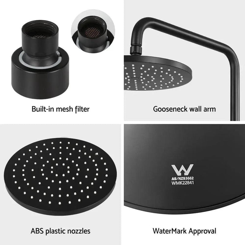 SportZone.co.nz Home & Garden > Bathroom Accessories 9'' Rain Shower Head Overhead High-pressure Swivel Black 9'' Rain Shower Head Overhead High-pressure Swivel Black