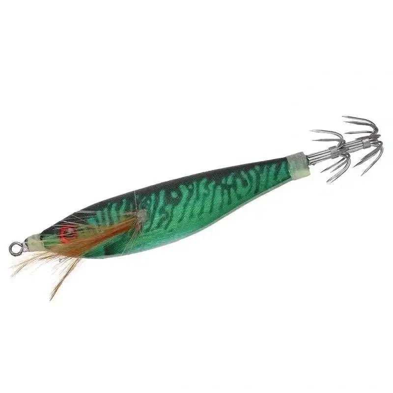 China China 1Pcs 9.5cm 10g Squid Jigs Fishing Lures Wood Shrimp Lure Hard Baits Octopus Cuttlefish Squid Hooks Wobbler