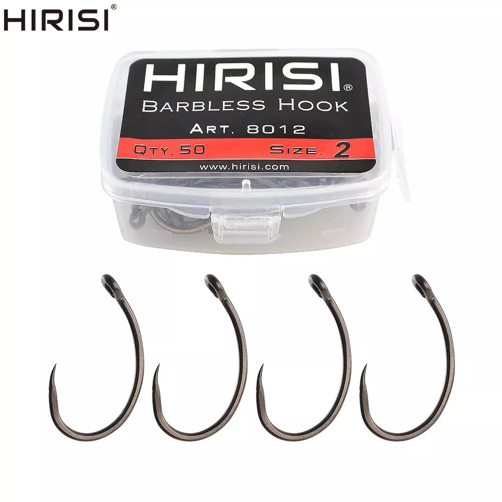 Hirisi 50pcs  Coating High Carbon Stainless Steel Barbless Hooks 8012 Fishing Hook Fishing Tool Accessories - Action Outdoors Kiwi