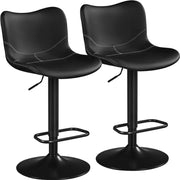 Set of 2 Height Adjustable PU Leather Bar Stools by Yaheetech