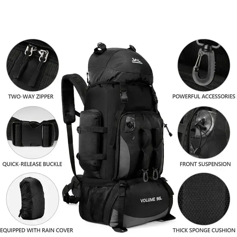 90L Waterproof Hiking & Camping Backpack (various colours available) by Habicare