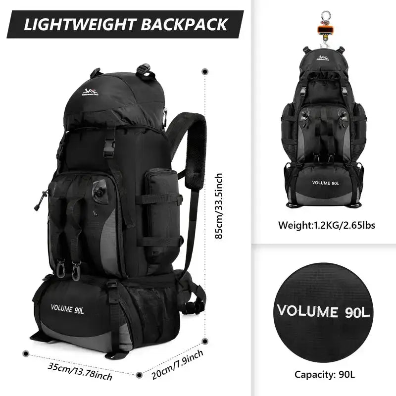90L Waterproof Hiking & Camping Backpack (various colours available) by Habicare