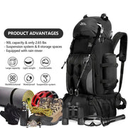 90L Waterproof Hiking & Camping Backpack (various colours available) by Habicare