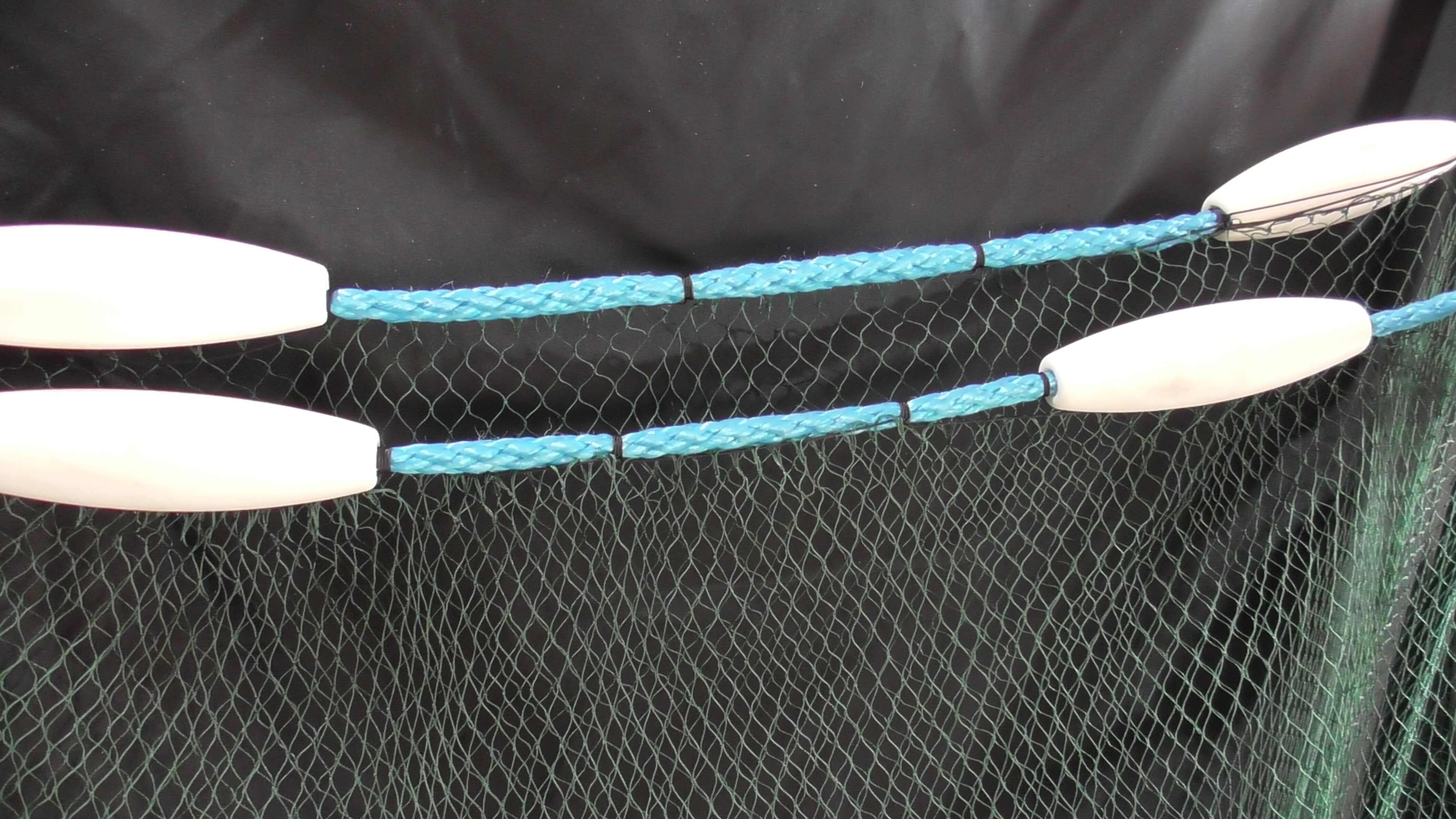 Close-up of the 90m Commercial Floating Piper Net showing durable construction and buoyant floats.