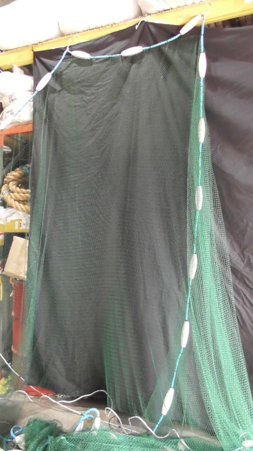 90m Commercial Floating Piper Net displayed against a black background, showcasing its durable mesh and design.