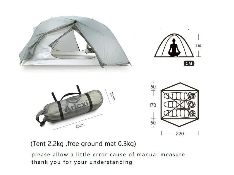 Four Season Double Layer Camping Tent - 2-3 Person Aluminum Pole Waterproof Tent by Mead's Supply & Equipment Outfitters limited