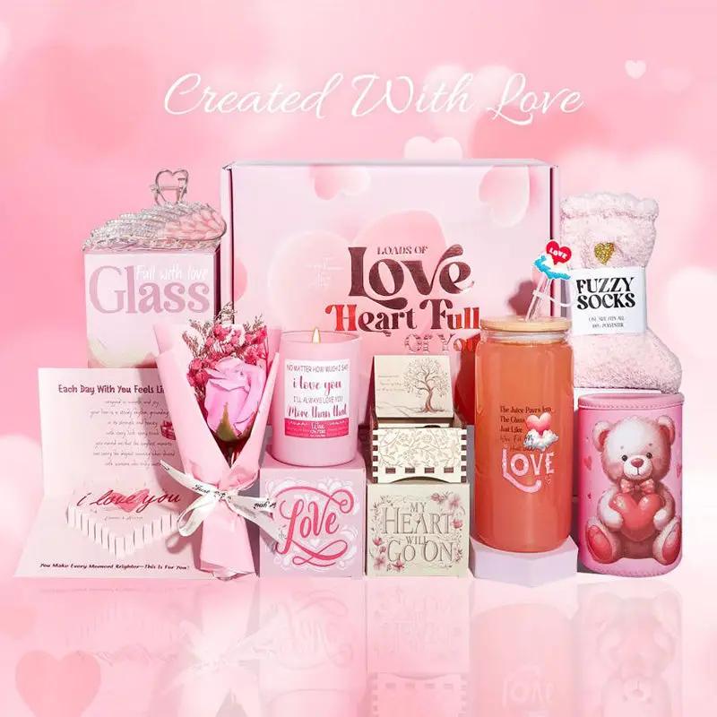 Pink Aroma Candle Bath Gift Box by Poppy Gifts
