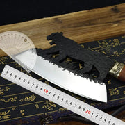 Forged Knife Meat Cleaver Slaughter Sharp Figured Vegetable Cutter Kitchen Cooking Tools Silver by China Dropship