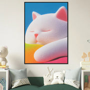 Fluffy Cat Asleep by Blank Wall Print Shop