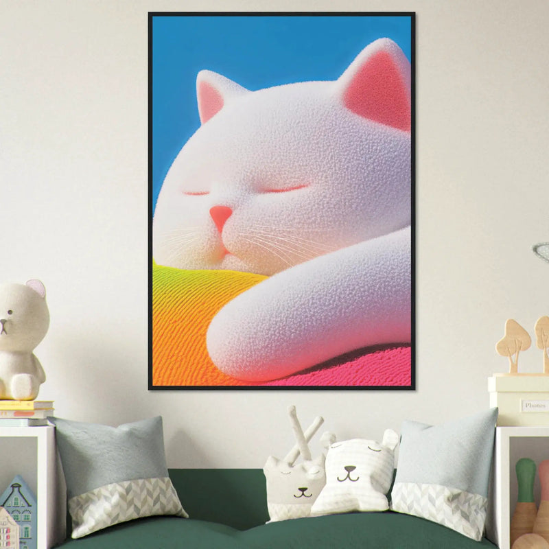 Fluffy Cat Asleep by Blank Wall Print Shop