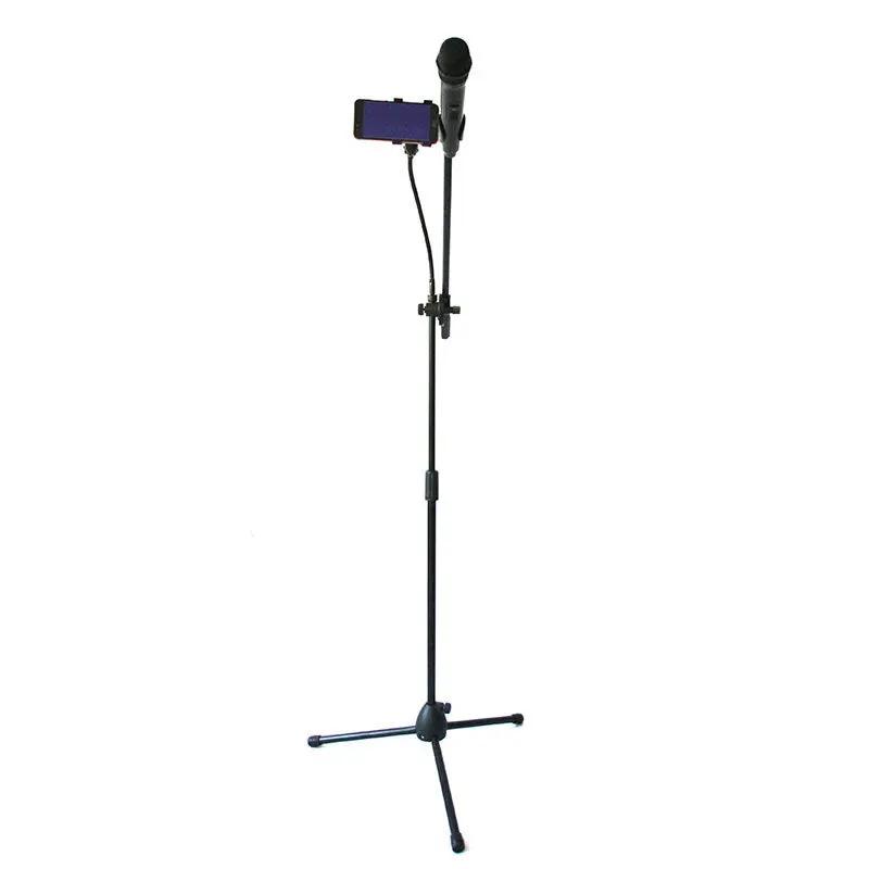 Microphone Stand with Phone Clip Gear Design Gooseneck Tube Height-Adjustable by dealonline.co.nz