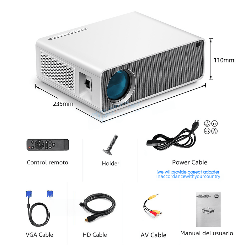 Action Outdoors Limited AKEY7 1080P LED Projector 7500 Lumens 4K Support AKEY7 1080P LED Projector 7500 Lumens 4K Support