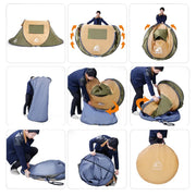 Boat-Shaped Pop-Up Camping Tent Large 280(L) x 200 (W) x 120(H)cm DYLF73910 by ECOTREK