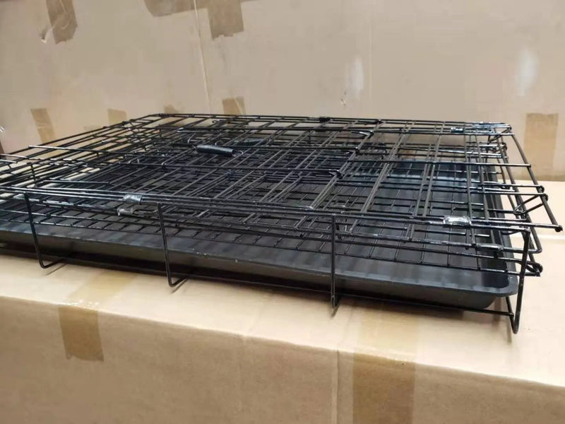 Pet Cage - 50CM Wide Collapsible Metal Pet Cage BLACK by dealonline.co.nz