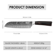 Qulajoy Santoku Knife, High Carbon Stainless Steel Chef Knife Japanese Kitchen Knives With Ergonomic Pakkawood Handle, Chopping Knife For Home Kitchen Cooking - Santoku Knife by China Dropship