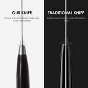 Qulajoy Santoku Knife, High Carbon Stainless Steel Chef Knife Japanese Kitchen Knives With Ergonomic Pakkawood Handle, Chopping Knife For Home Kitchen Cooking - Santoku Knife by China Dropship