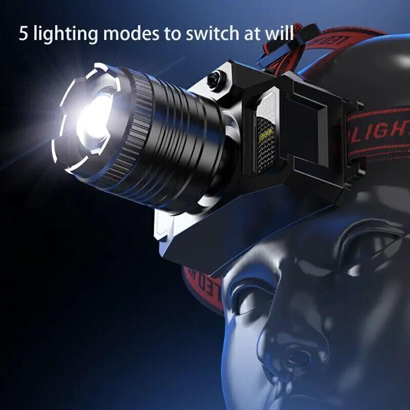 Super Bright LED Headlamp Rechargeable Headlight Zoomable Head Torch Lamp Flashlight by China Dropship