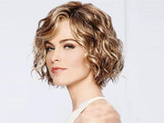 Women Short Wig with Hat Black Synthetic Hair Full Wigs High Quality by dealonline.co.nz