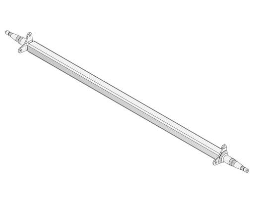 Straight Beam Axle - Disc-Braked - 1500kg - Bare Metal, showing the design and structure of the component.