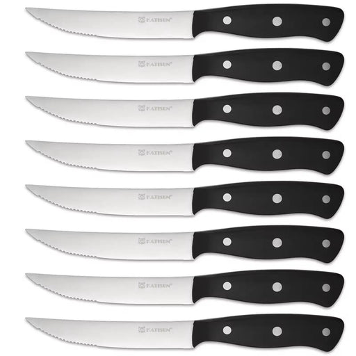 8-Piece 4.5-Inch Steak Knife Set, Carbon Steel Double Bevel, With Eco-Friendly POM Handles And Gift Box - Primary color by China Dropship