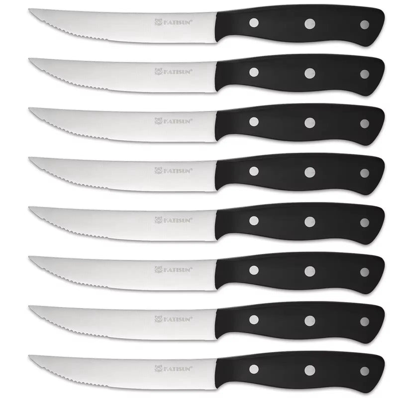 8-Piece 4.5-Inch Steak Knife Set, Carbon Steel Double Bevel, With Eco-Friendly POM Handles And Gift Box - Primary color by China Dropship