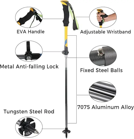 7075 Aluminium Trekking Poles with Quick Lock System LBDS4013 by ECOTREK