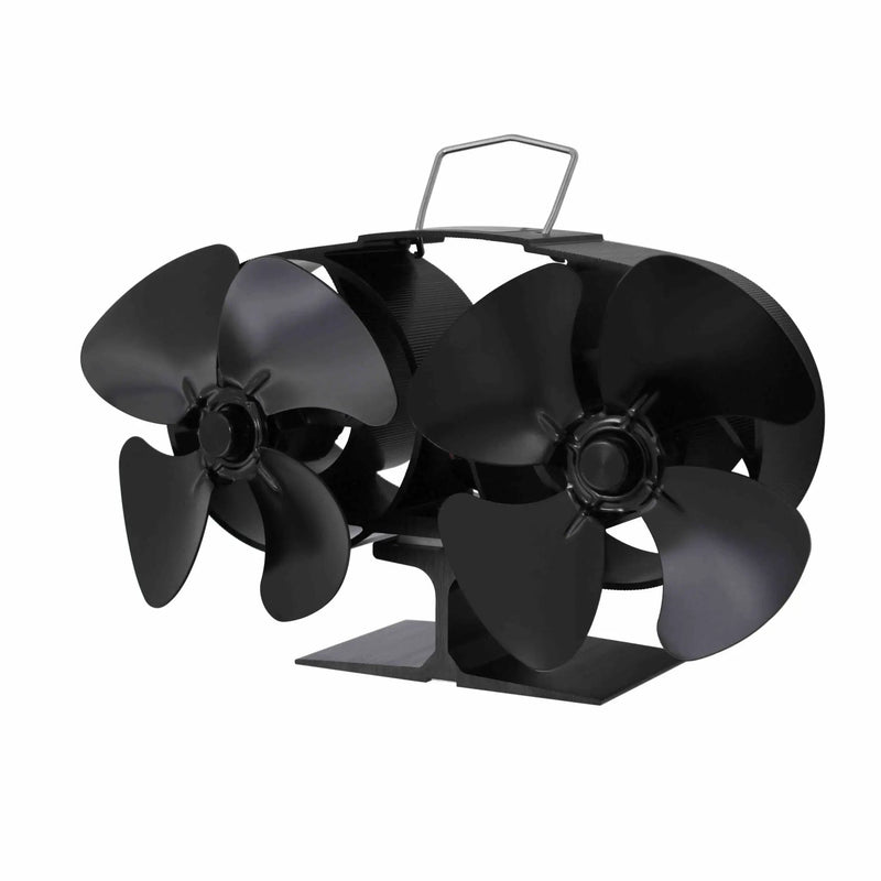 Two Heads Stove Fan Wood Log Burner Fireplace by salelink.co.nz