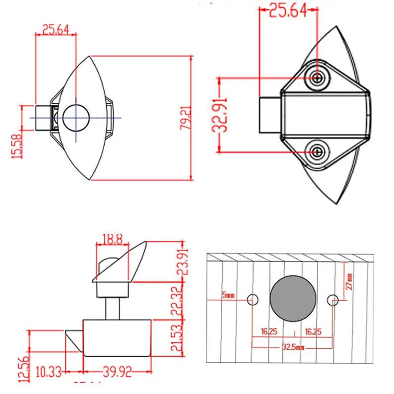 Handle Caravan RV Cupboard/Drawer Zinc Alloy Push Lock Latch Knob by salelink.co.nz
