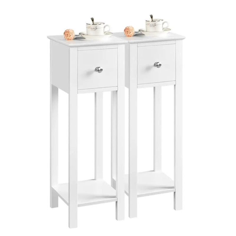 Slim Bedside Tables Nightstand Set of 2 by Yaheetech