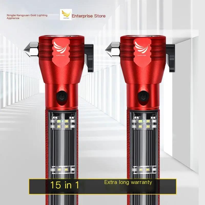 Mead's Supply & Equipment Outfitters limited Flashlights High-Power Solar Rechargeable Flashlight with Emergency Hammer High-Power Solar Rechargeable Flashlight with Emergency Hammer