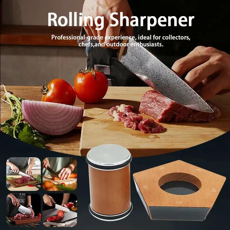 Rolling Knife Sharpener Kit 5 Magnetic Angles 12 Degrees, 15 Degrees, 17 Degrees, 19 Degrees, 22 Degrees. Professional Rolling Knife Sharpening Tool Perfect For Kitchen, Chef, Pocket & Serrated Knives by China Dropship
