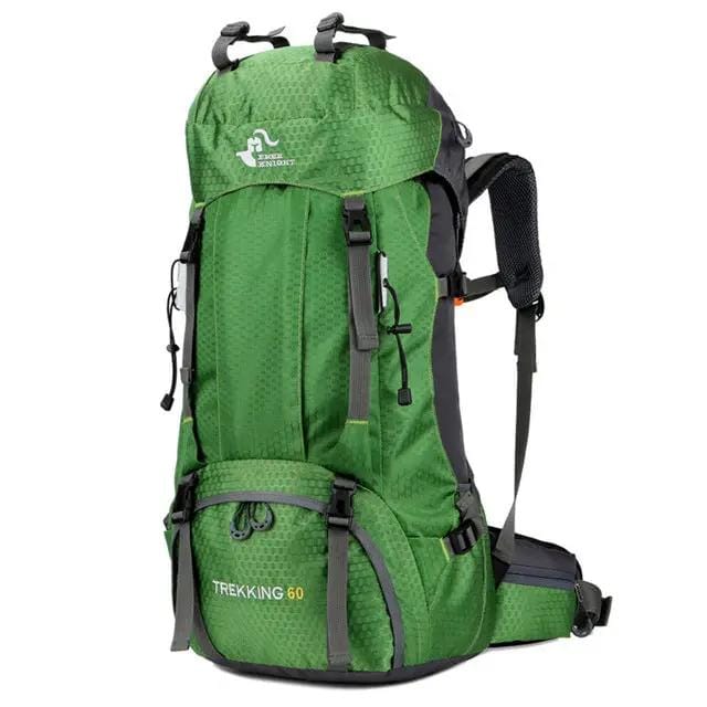 Mead's Supply & Equipment Outfitters limited Backpacks & Hiking Bags 60L Hiking Backpack with Rain Cover — Lightweight Nylon Trekking Pack 60L Hiking Backpack with Rain Cover — Lightweight Nylon Trekking Pack