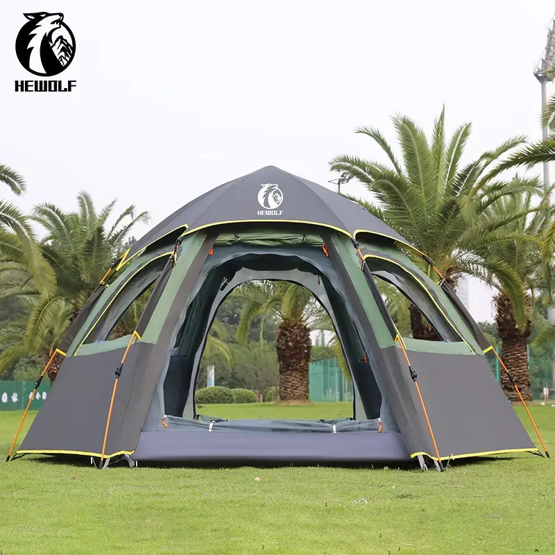 Large Hexagon Double-Layer Waterproof Camping Tent DYLF2063 by ECOTREK