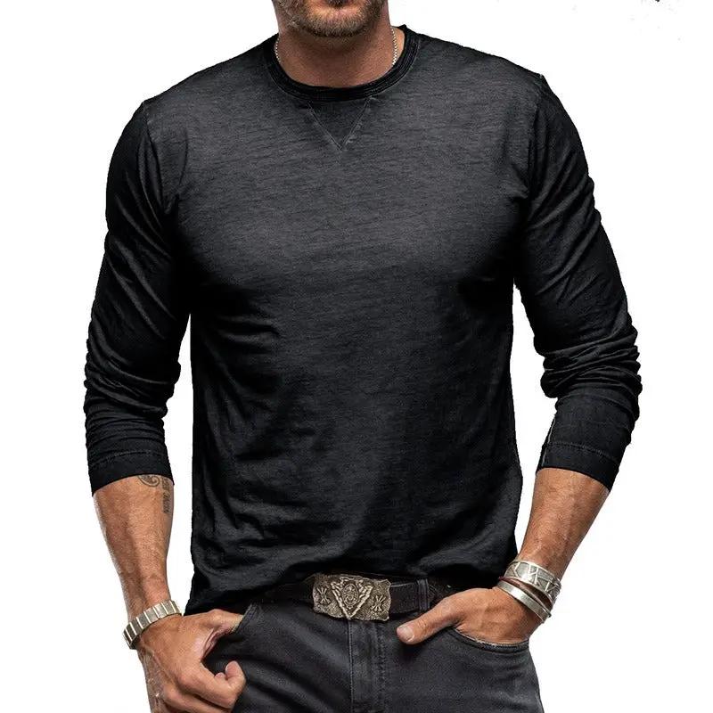 Men's Long Sleeve Cotton T-Shirt - Soft Combed Crew Neck | Casual Everyday Wear by Mead's Supply & Equipment Outfitters limited