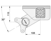 Technical drawing of Full Beam Duratorque component with dimensions 115mm, 108mm, and angle 30 degrees.