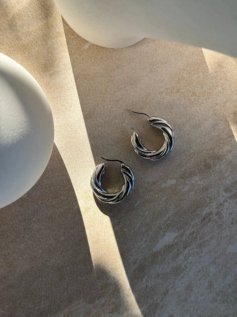 Tāwhirowhiro Silver Earrings by Tahana Jewellery