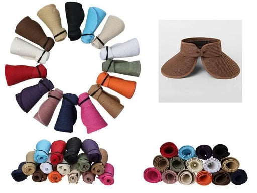 Women Girl Foldable Roll Up Sun Beach Straw Visor Hat Summer Kid Wide Brim Cap by dealonline.co.nz