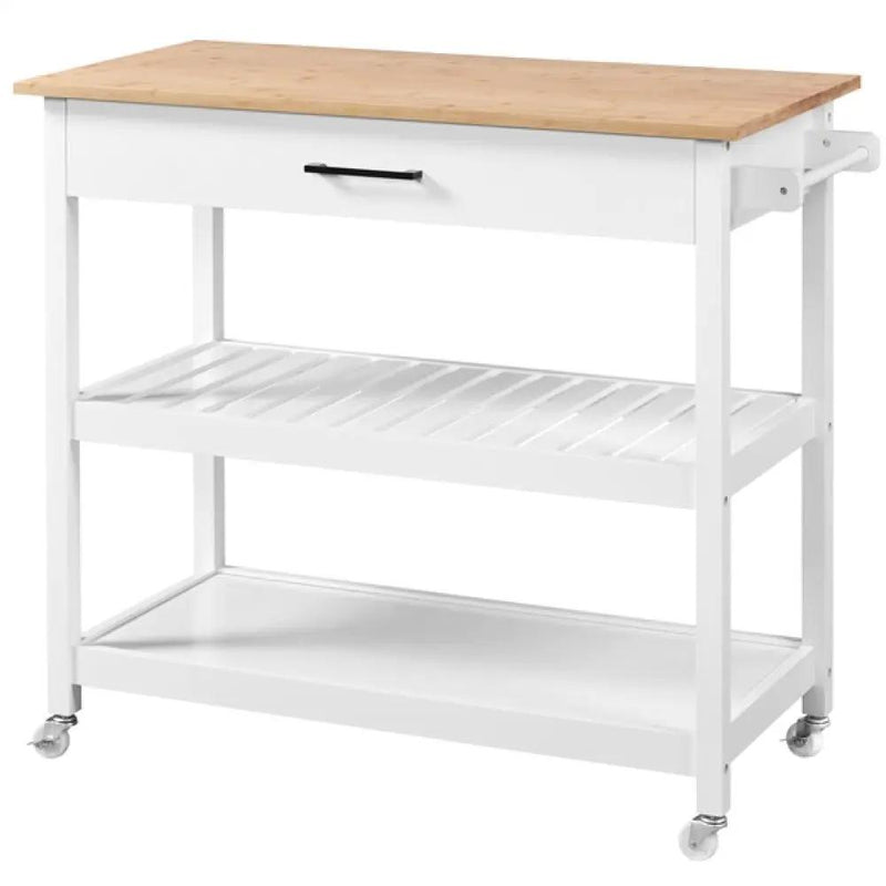 Kitchen Island Cart on Wheels 40’’ W Minimalist Kitchen Cart by Yaheetech